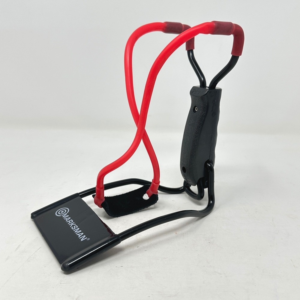 Marksman Folding Wrist Brace Slingshot Black Red Steel Frame Hunting Survival